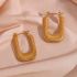 Golden Texture U Shape Hoop Earring 