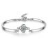 Solid Steel Bracelet With Zircon Flower