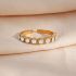 Golden Vintage Style Round Zircons Adjustable Ring