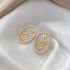 Gouden mesh ovale oorbellen