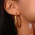 Golden Circle Bamboo Shape Hoop Earrings