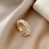 Double Row Golden Pearl Adjustable Ring