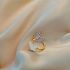 Double Butterfly Golden Adjustable Ring