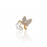 Dubbele vlinder gouden verstelbare ring
