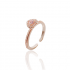 Rose Gold Heart Crown Adjustable Ring