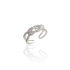 Luxe glanzende zirkonen zilveren verstelbare ring