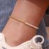 Golden Anklet With Pearls