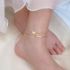 Dubbel geketende gouden LOVE charm Anklet