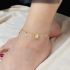 Double Chained Golden Butterfly Anklet