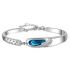 Silver Band Bracelet With Blue Zircon