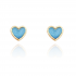 Blue Heart Shaped Earrings With Golden Outline