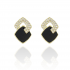 Elegant Gold & Black Earrings