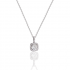 Silver color necklace with  Square Zircon pendant