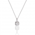 Zilverkleurige ketting met Square Zircon hanger