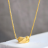 Gouden Collier Met Trendy Gedraaide hanger