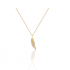 Golden Necklace With Feather Pendant