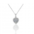 Silver color necklace with  Heart Zircon pendant