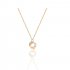 Golden Crystal Hoop Pendant Necklace