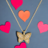 Golden Necklace WIth Butterfly Pendant