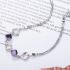 Stylish Silver Bracelet With Purple Zircons & Heart Pattern