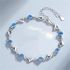 Silver Bracelet With Blue Zircons & Hearts